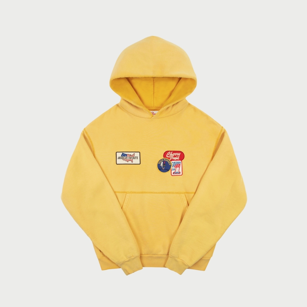 Patchwork Hoodie (Butter Yellow) L
